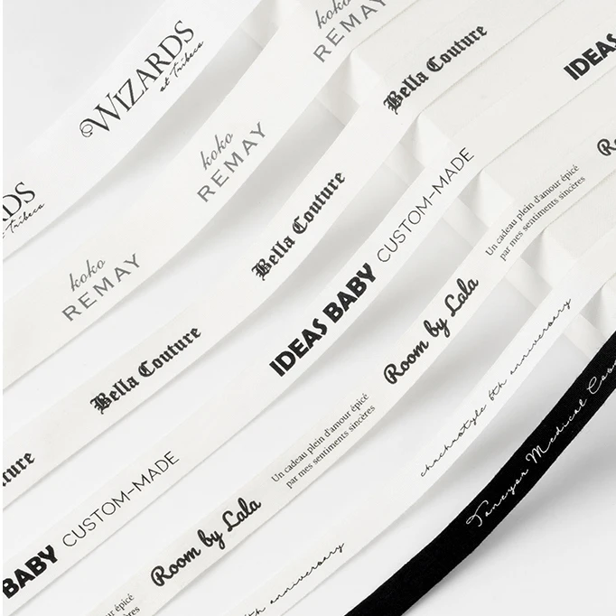 Designer customized printed packaging cotton gift ribbon with logo for gift wrapping