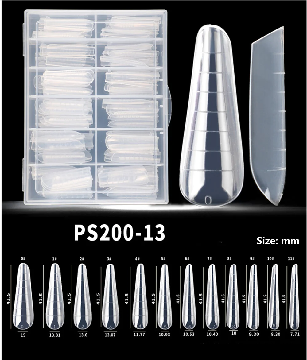 Yimart 120pcs Nail Dual Forms Nail Extension System for Poly Nail Gel Mold Clear Full Cover False Tips Acrylic