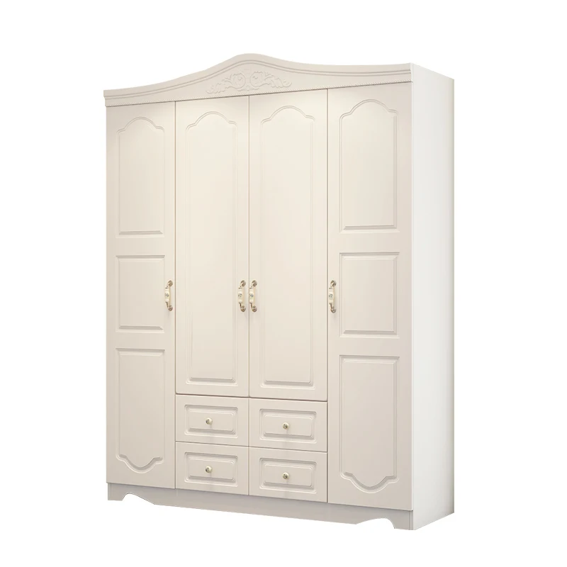 European Style White Contracted Wardrobe Bedroom Furniture Storage & Closet Home Furniture Wooden Modern Panel Extendable