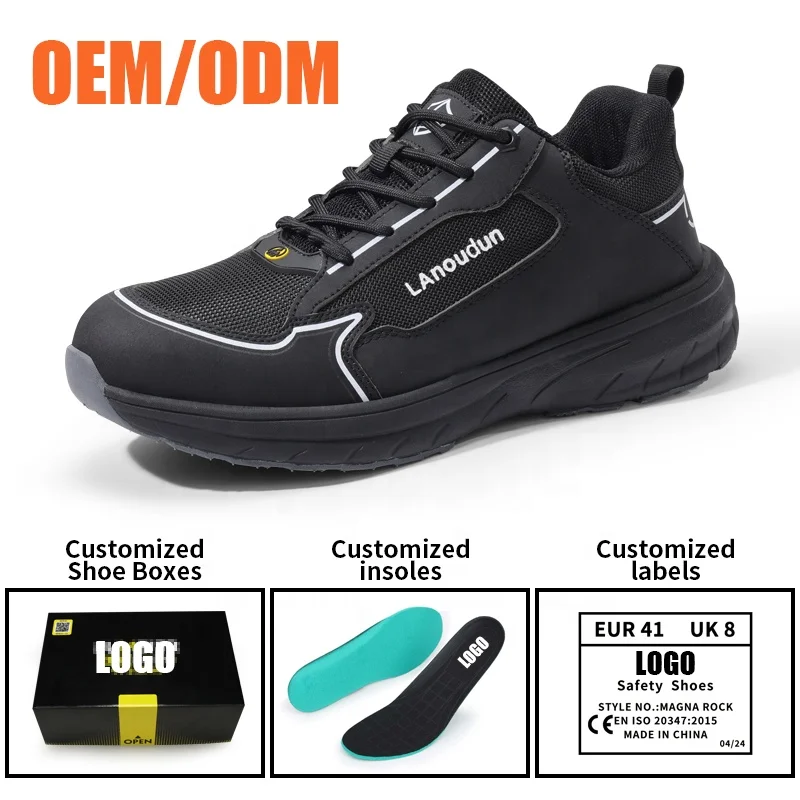 LAnoudun ESD Antistatic safety boots Sports style lightweight EVA outsole steel toe safety boots for men