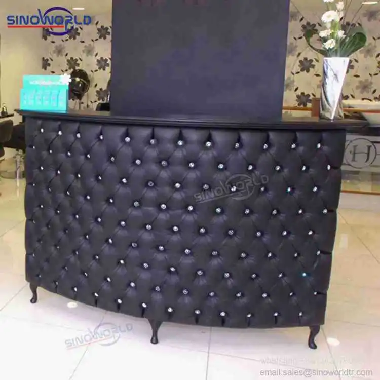 spa salon beauty furntirue baroque grey tufted reception desk