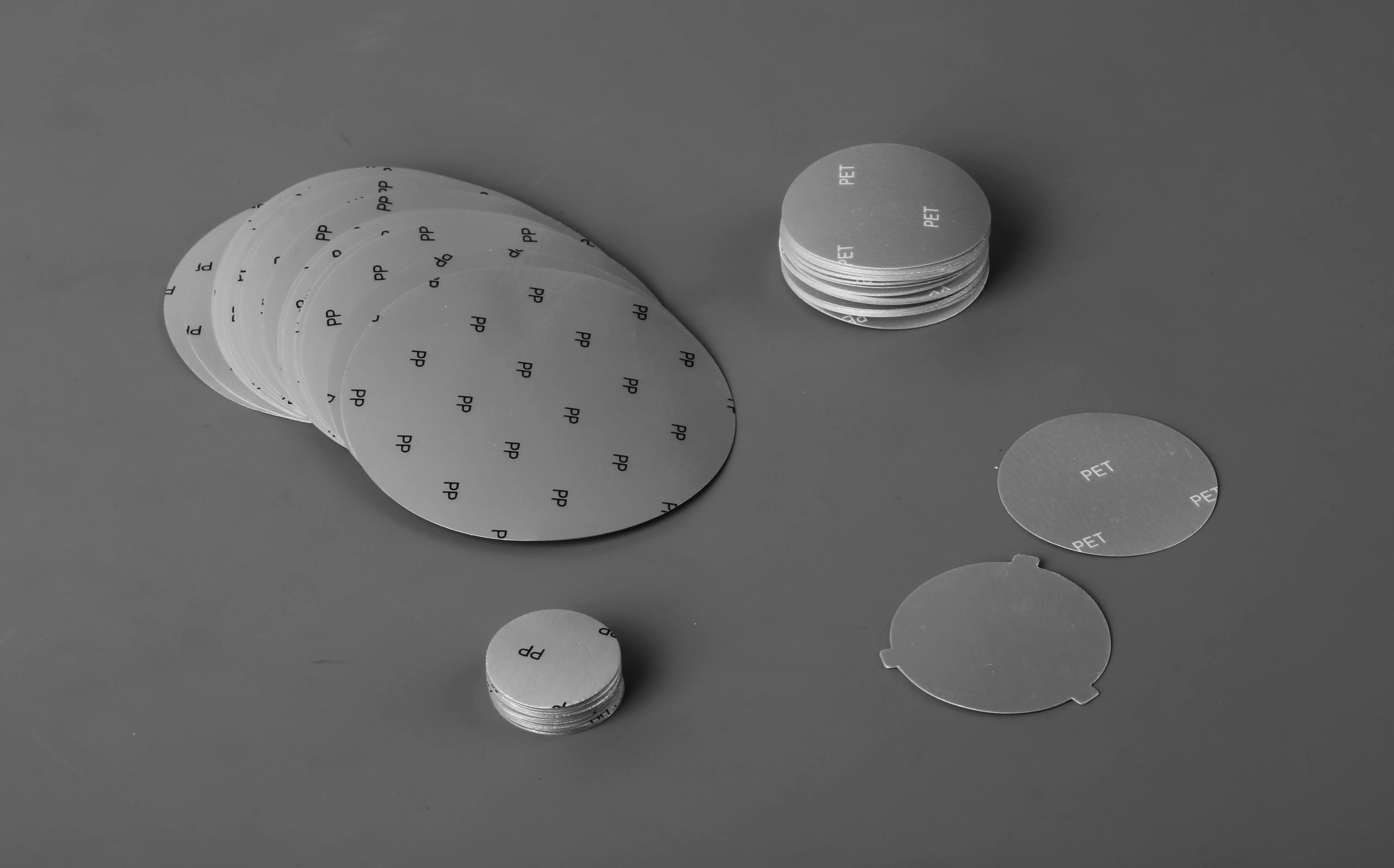 Chinese heat sealing induction aluminium foil easy peel off seals/lids/liners for PE/PP/PET/Glass bottle with one/two/three ears