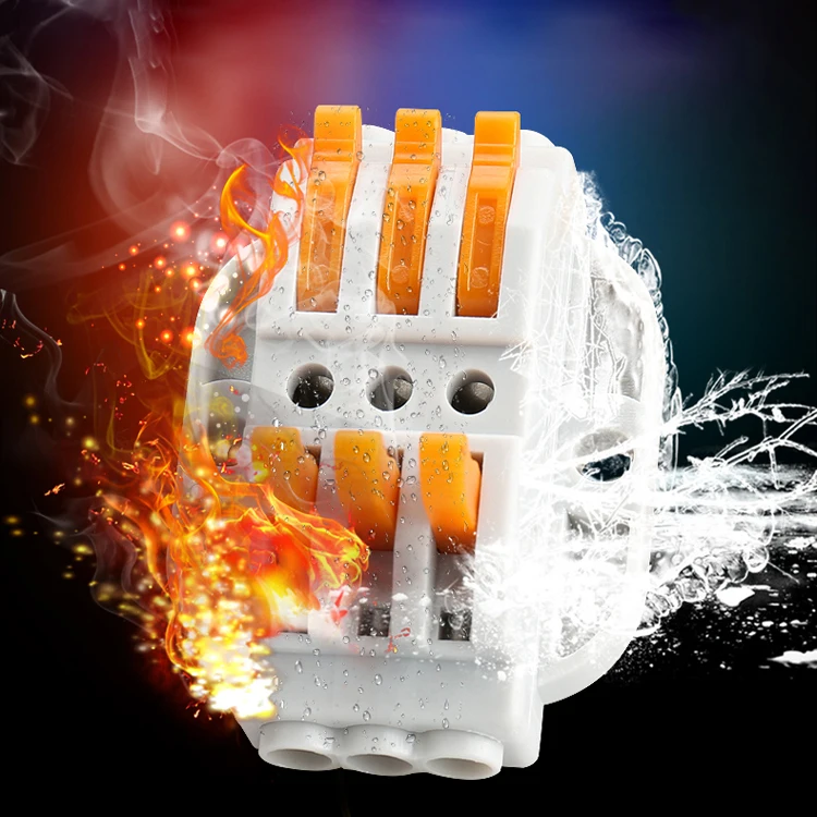 universal 3 channels Lever Wire Splitter Quick connection terminal MINI Wire Connector Push In terminal block
