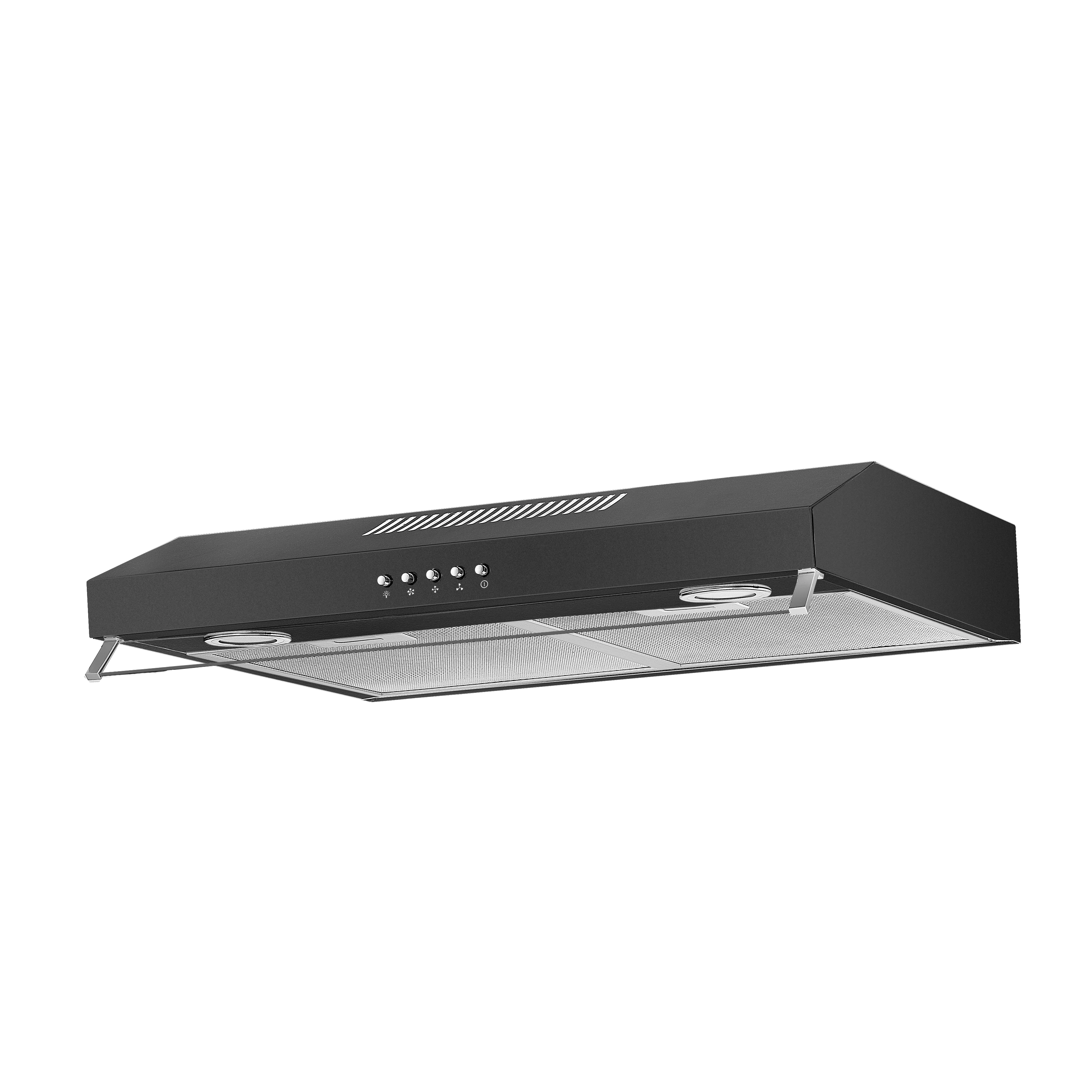 Economic black low noise slim hood under cabinet ductless range hood 24 inch with competitive price