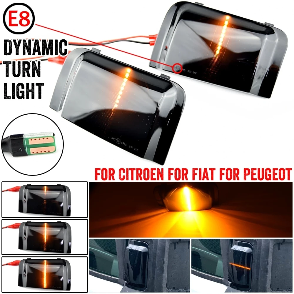 Side Wing Rearview Mirror Dynamic Blinker Flowing Indicator LED Turn Signal Light For Peugeot Boxer Fiat Ducato Citroen Jumper