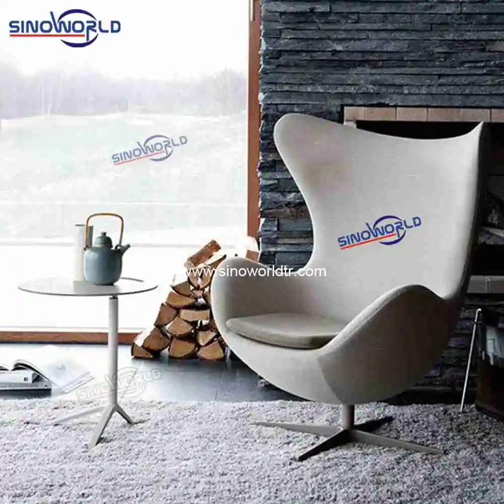 
Foshan Furniture Aviator Armchair living room furniture Patchwork fabric Egg Swivel Accent Chair 
