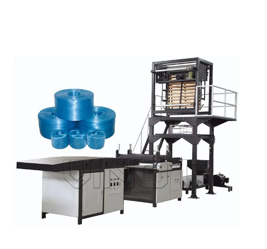 Fully Automatic Plastic PE PP Flat Split Tear Film Rope Making Machine Net Fiber Yarn Extruders Raffia Twined  Making Machine