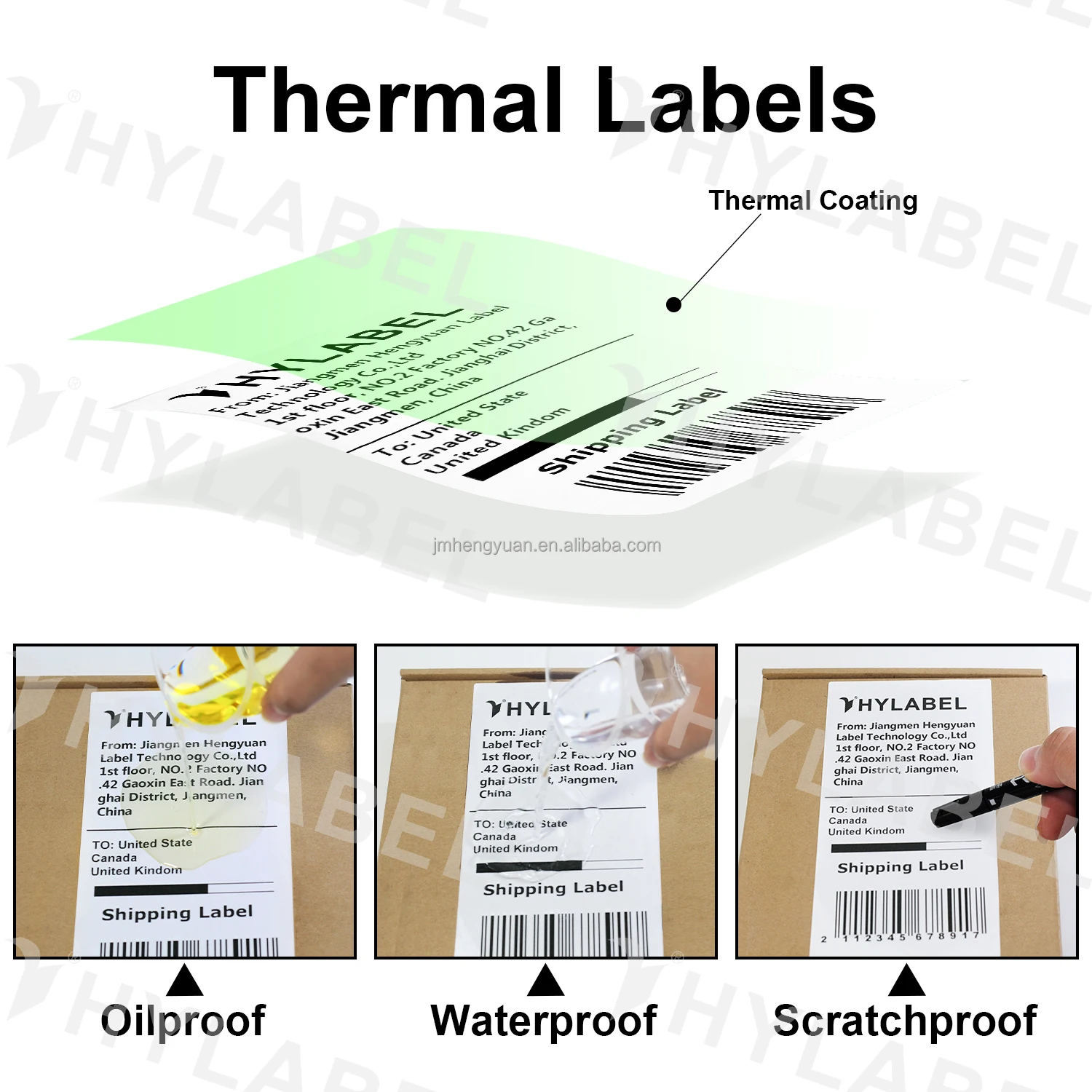 50mmx30mm Label 1.97x1.18 inch Direct Thermal Paper Label Waterproof Barcode Sticker 50x30 Label Custom Thermal Sticker
