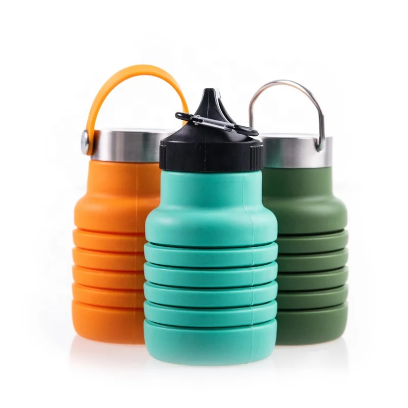 New design silicone folding drinking collapsible drink water bottles silicone bottle water