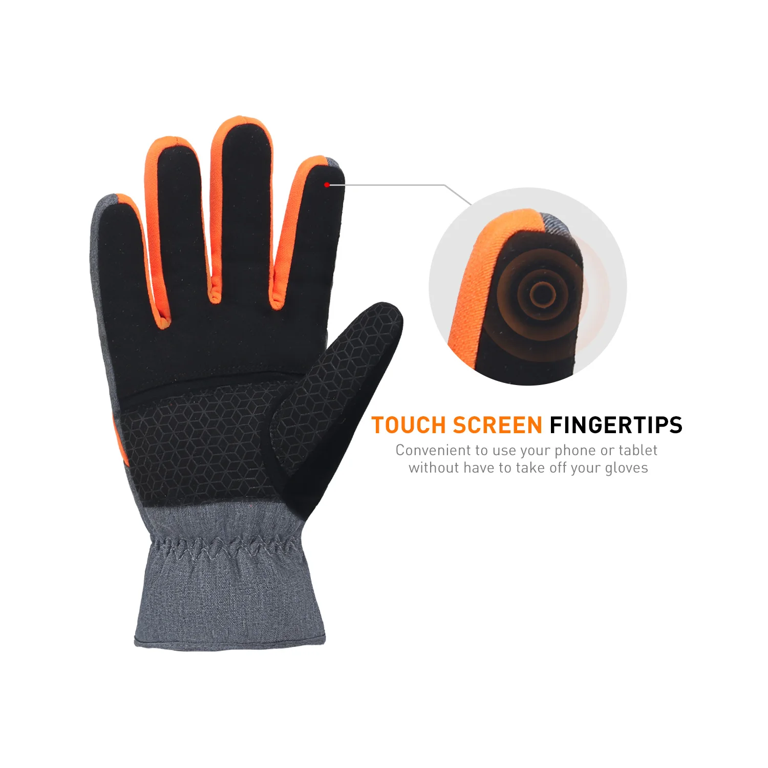 Prisafety custom water repellent nylon fabric waterproof bladder inside touch screen winter lining warm safety work gloves