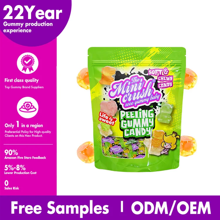 Candy Manufacturers Supplier Wholesale Sweets Peeling Soft Candy Fruity Flavors Peelable Candy