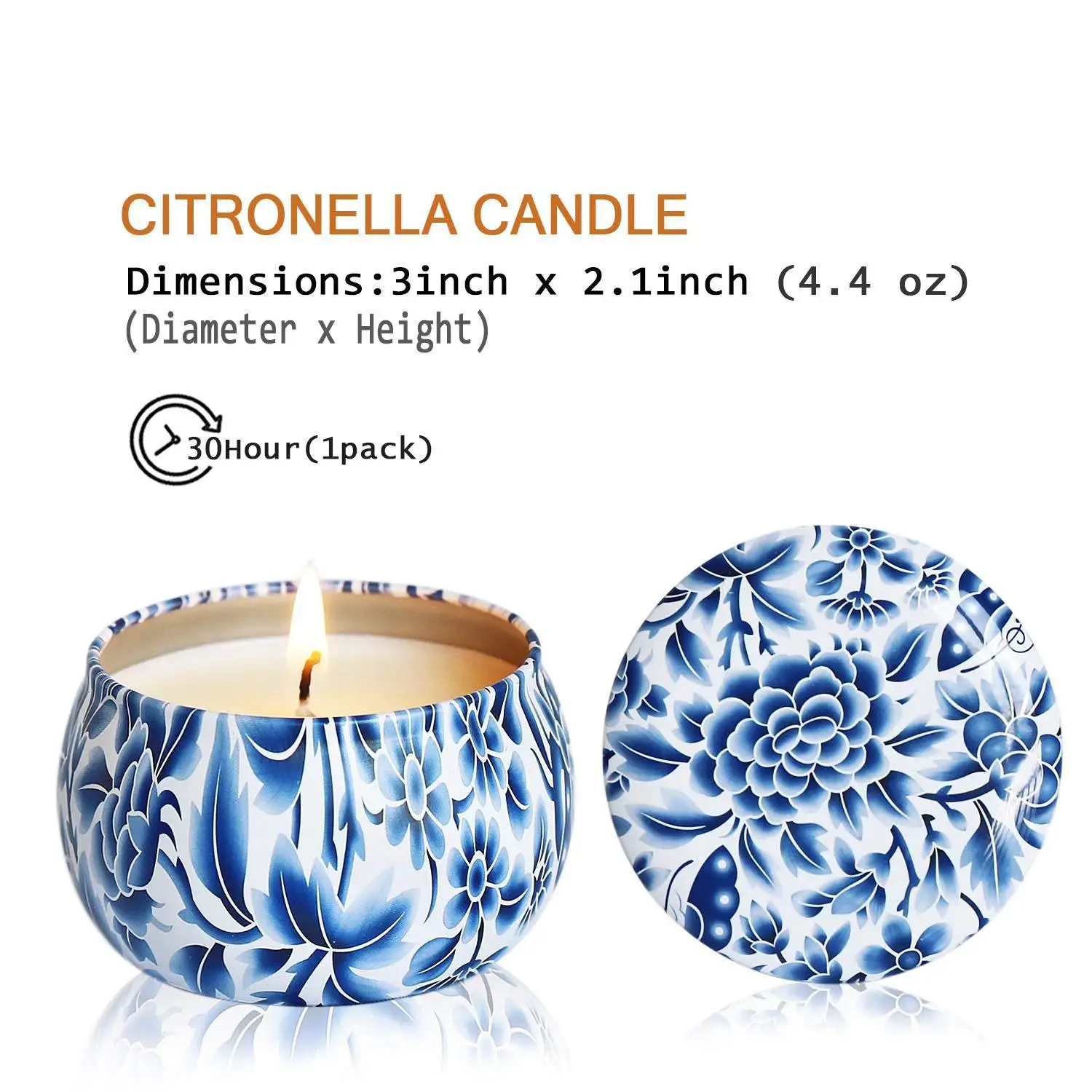 Cross-border E-commerce Explosion Citronella Oil Soybean Candle Smokeless Environmental Protection 4-piece Customized Candle Set