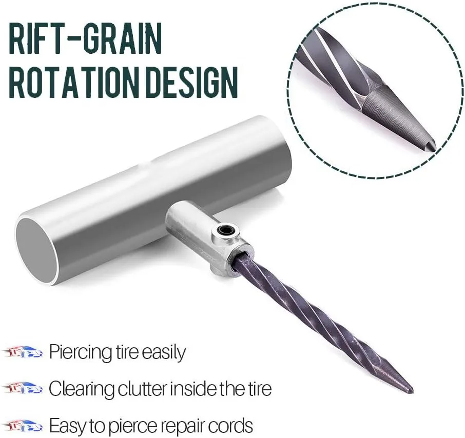 Universal Tire Repair Kit, Heavy Duty 24 Pcs Emergency Tire Plug Kit, for car Motorcycle,Truck, ARB,ATV,Tractor,RV,SUV,Trailer