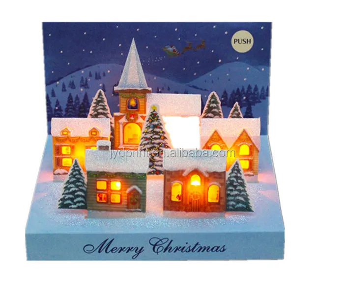 custom innovative 3d card pop up music greeting card with sound