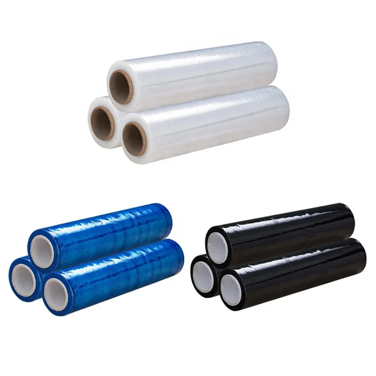 
High Density 500Mm Stretch Film Jumbo Roll Blue Food Wrapping Stretch Film For Packaging 
