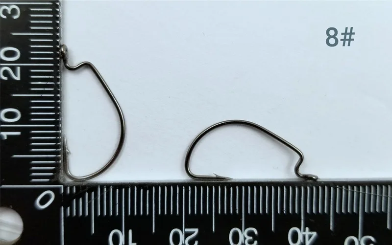 83206 High Carbon Steel Bass Fishing Hooks Assorted Sizes 8#-1# 1/0 - 5/0  Soft Lure Worm Crank Hook