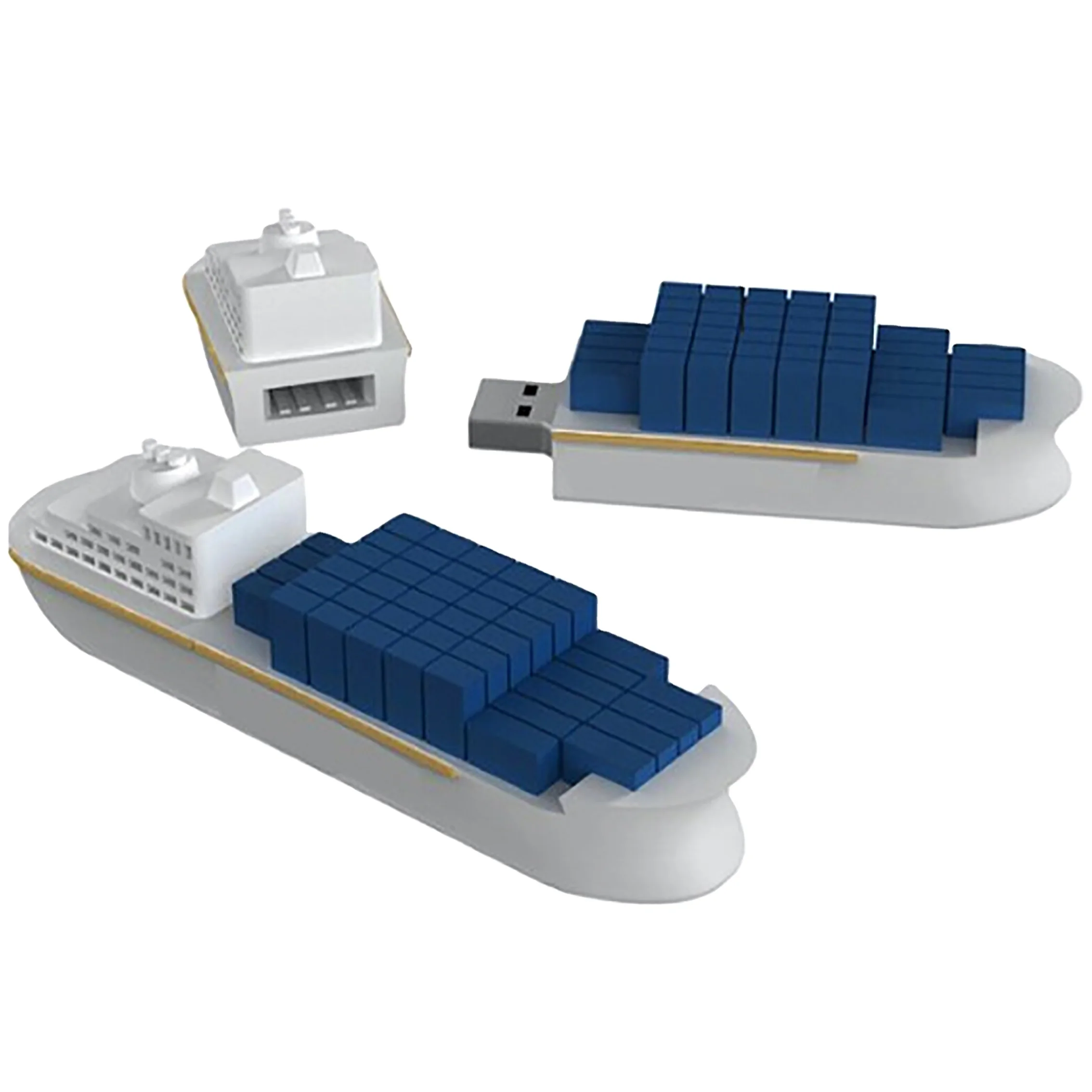 celebrating special gifts custom Logo merchant ship USB flash drive, vessel container shape usb stick