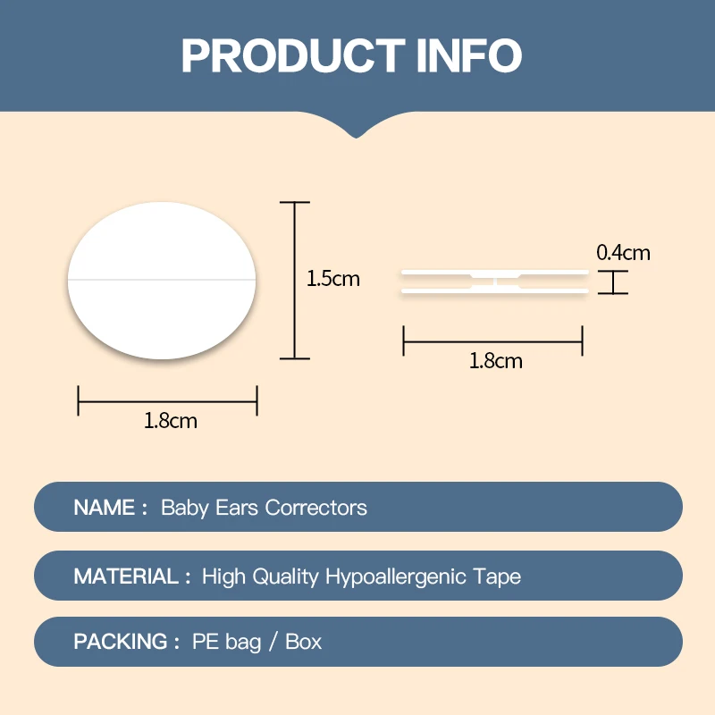 4 Pairs Cosmetic Ear Correctors for Babies Behind Ear Adhesive Tape for Newborn Ear Tape for Baby