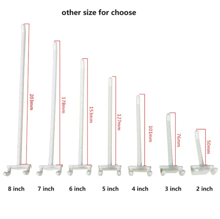 Wholesale 3 inch Plastic Peg Hooks Accessories Retail Display ABS Hooks For Cardboard Supermarket Display