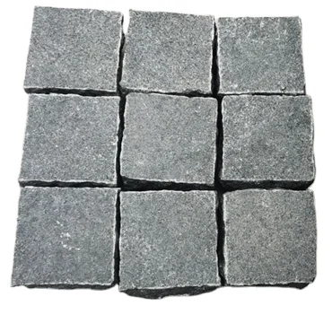 Black natural cube stone for roadway