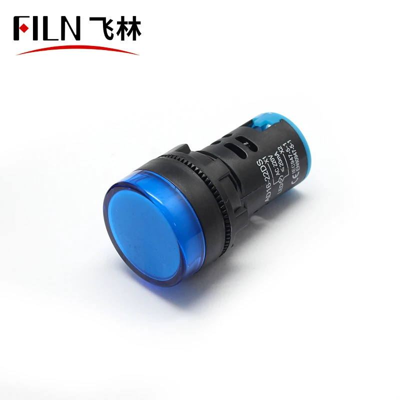 filn 22mm plastic led indicator light black shell signal lamp indicator lamp green yellow pilot lamp