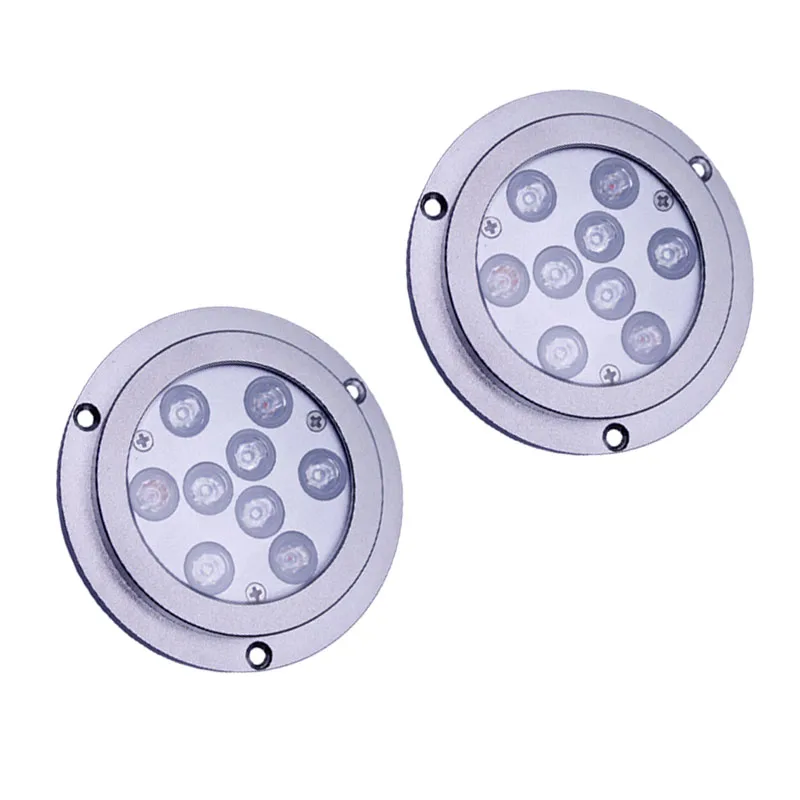 IP68 Round Flush Mounting Stainless Steel RGB Thru Hull Marine Underwater LED Light 12V For Boats Ship