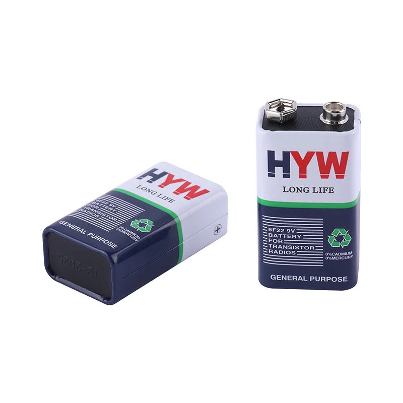 HYW дешевые Bateria 9v 6F22 сухие батареи углерода цинка для игрушек