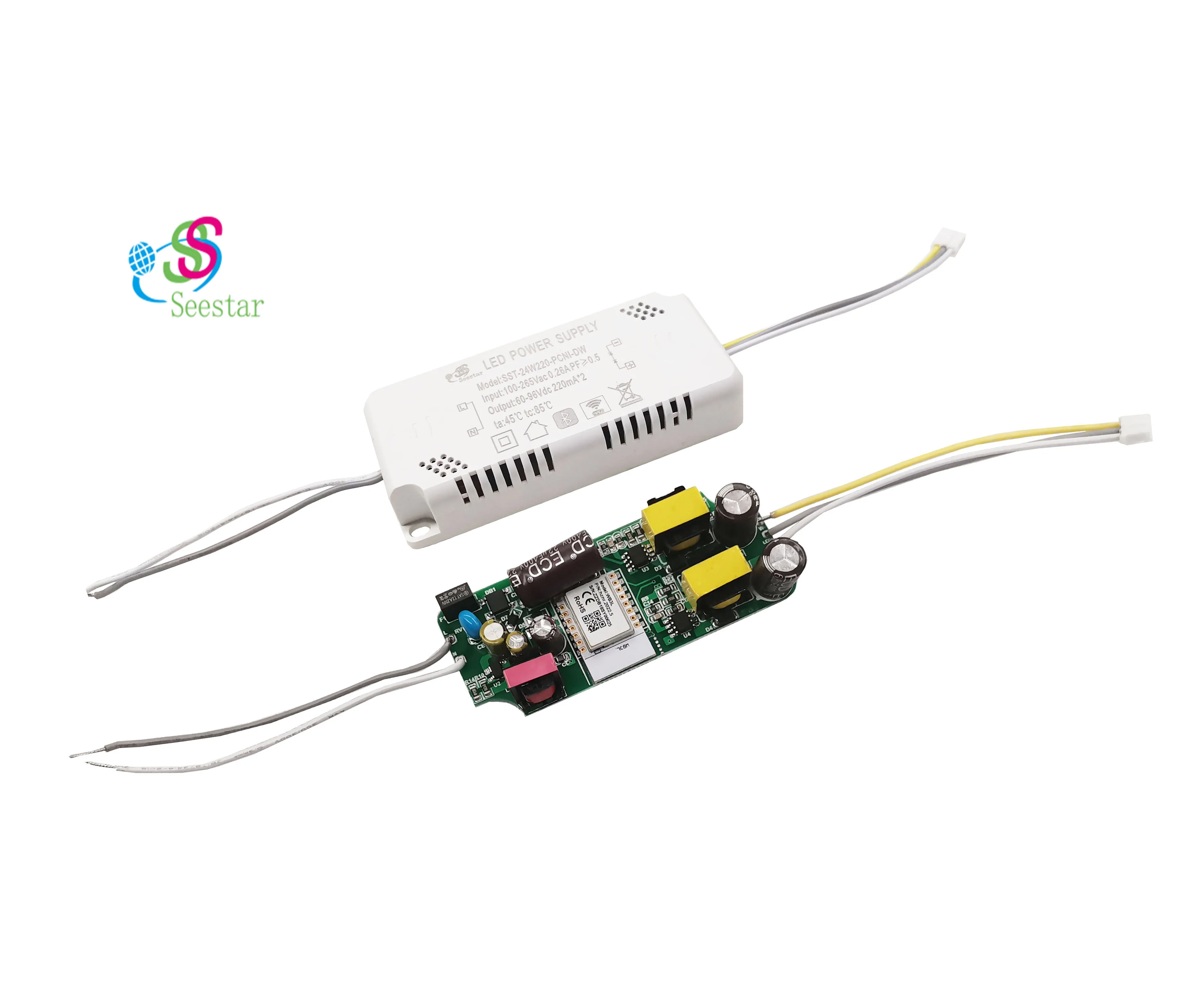 Seestar TUYA CCT 24 Вт 220 мА SST-24W220-PCNI-DW AC неизолированный PF> 0 50 без мерцания Светодиодный драйвер для светодиодной осветительной панели