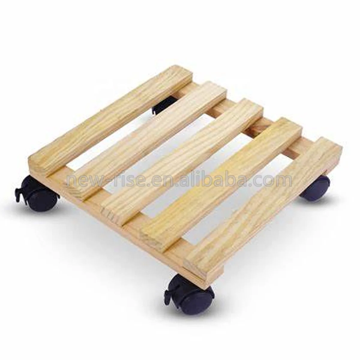 Heavy Duty Plant Moving Trolley Set of 2 Wooden Flower Transport Platform Dolly in Garden Moving Hand Pull Cart
