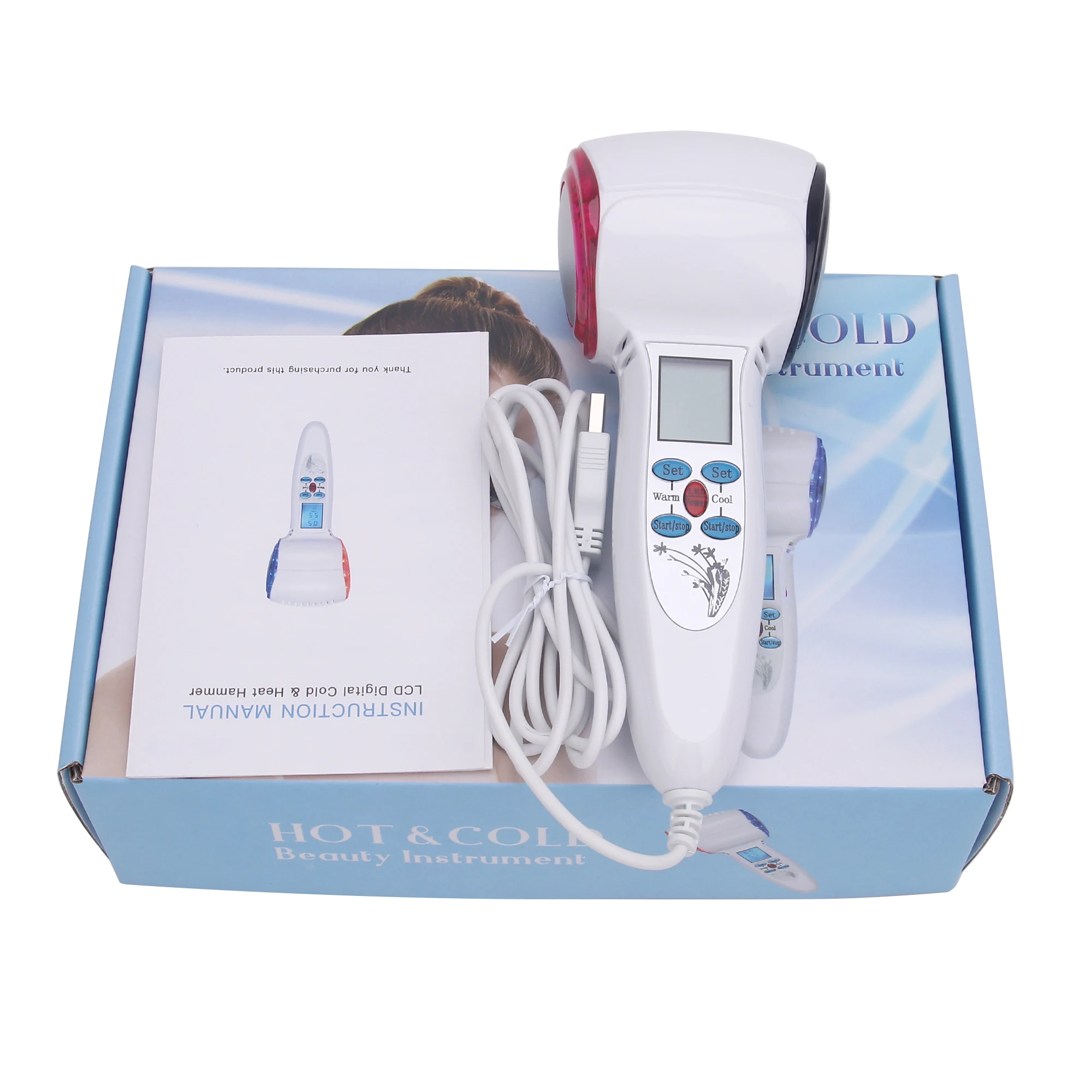 Hot and cold hammer facial device