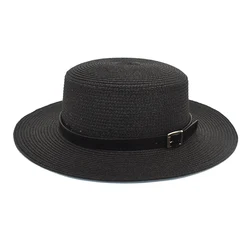 Wholesale unisex straw cowboy hats grass  sun hats solid straw fedora hat