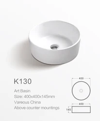 Classic vasque lavabo Hotel Item Counter Top Ceramic Wash Basin Round Vessel Bathroom Sink