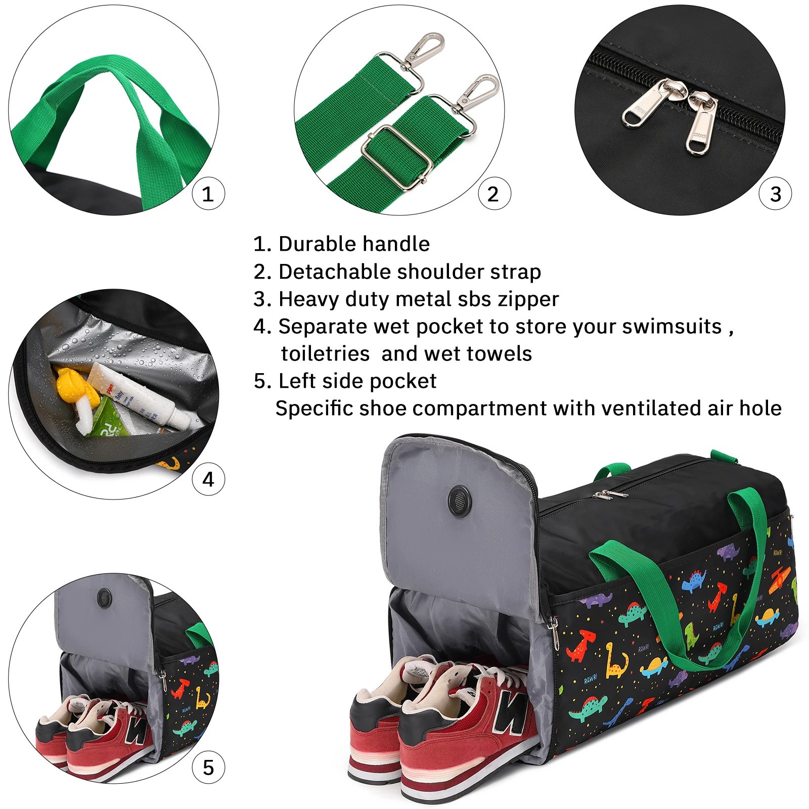 Custom Waterproof Foldable Children Travel Bags sport overnight weekend duffle bag for girls boys kid Gifts Tote Style