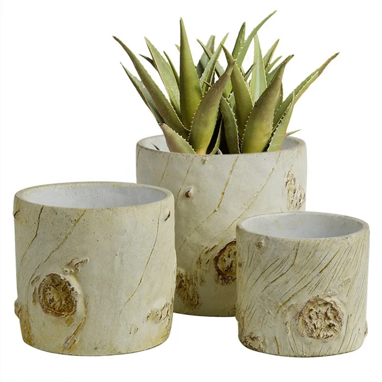 2024 Custom Wood Indoor Cement Bonsai Planter Box Pots Wooden Flower Vase for Garden Decor