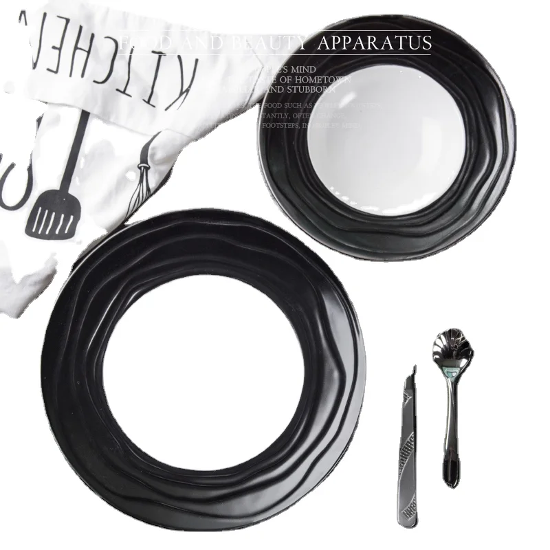 
11 inch Home Hotel Restaurant Dinnerware Noodle Bowl Ceramic Dinner Hat Plate Porcelain Soup Dish For microwave Dishwasher 