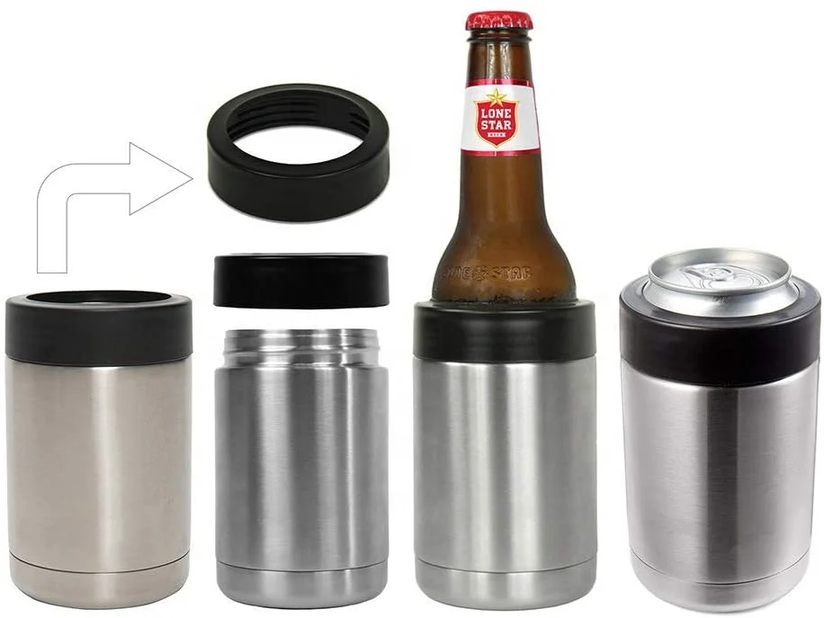 12 16oz double wall stainless steel  insulated vacuum skinny slim can cooler