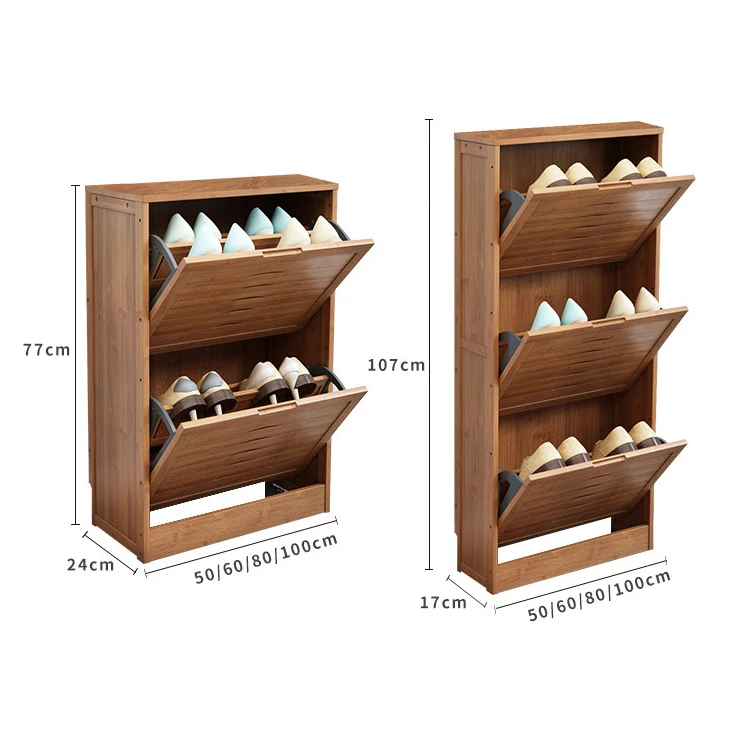 Деревянный бамбуковый шкаф для обуви, экономия места на входе, вращающийся стеллаж для хранения обуви, шкаф-органайзер, мебель для шкафа