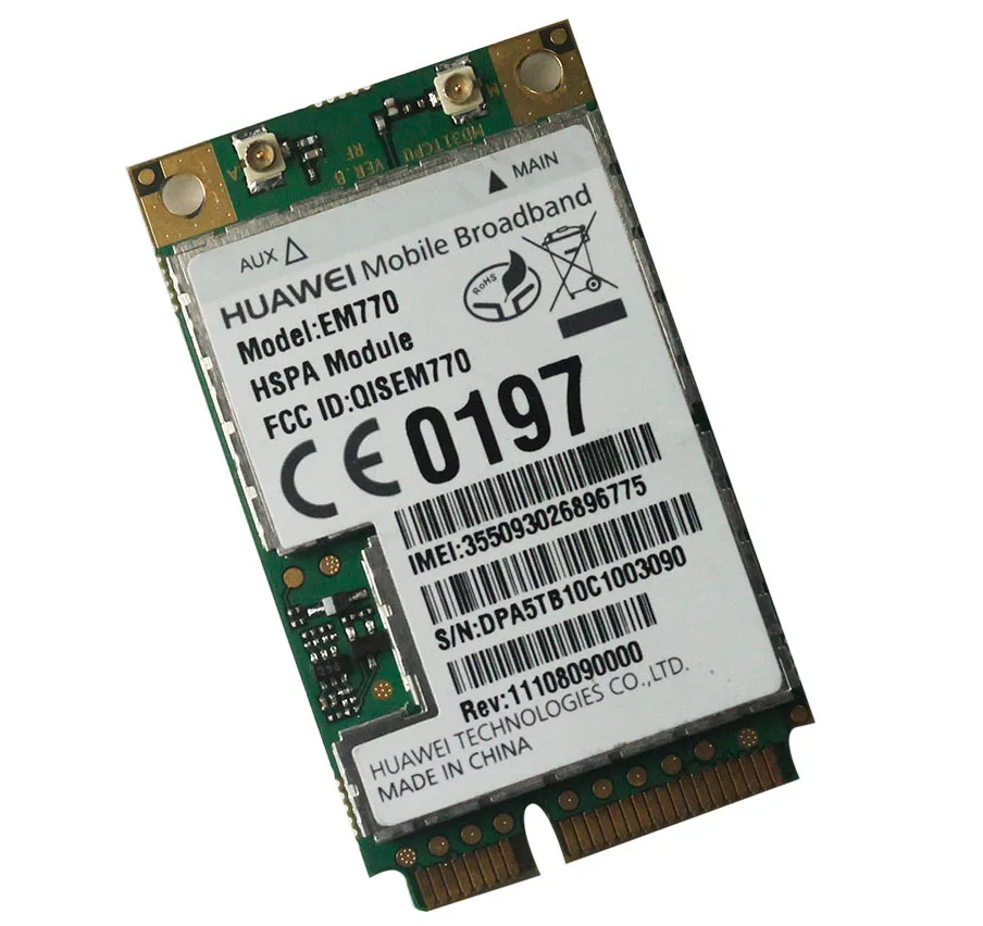 Unlock for Huawei Em770 3g wwan Mini Pci-e Wireless Card Edge Hsdpa With Voice Gps Internal 2g/3g Modem