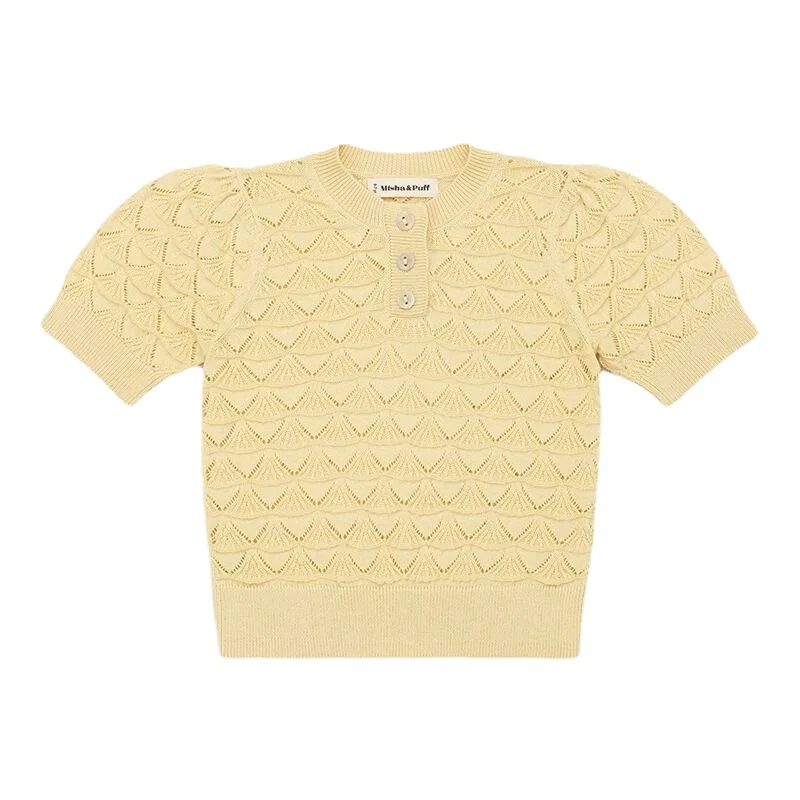 Custom summer short sleeve knitwear crochet knit tops t shirts for girls