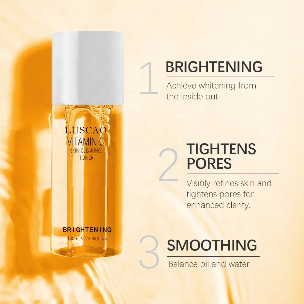 Private Label OEM Organic Rejuvenating Whitening Facial Skin Care Vitamin C Face Toner