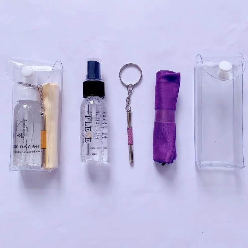 The Solution Lens Cleaner Repair Kit Alcohol Free Eyeglass Lens Cleaning Spray Microfiber Cleaning Cloth Keychain Screwdriver