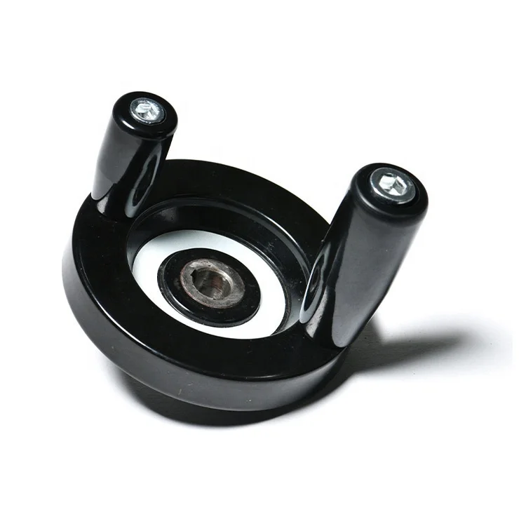 Customized Plastic Bakelite Double Handle Inner Wave Handwheel For Machine