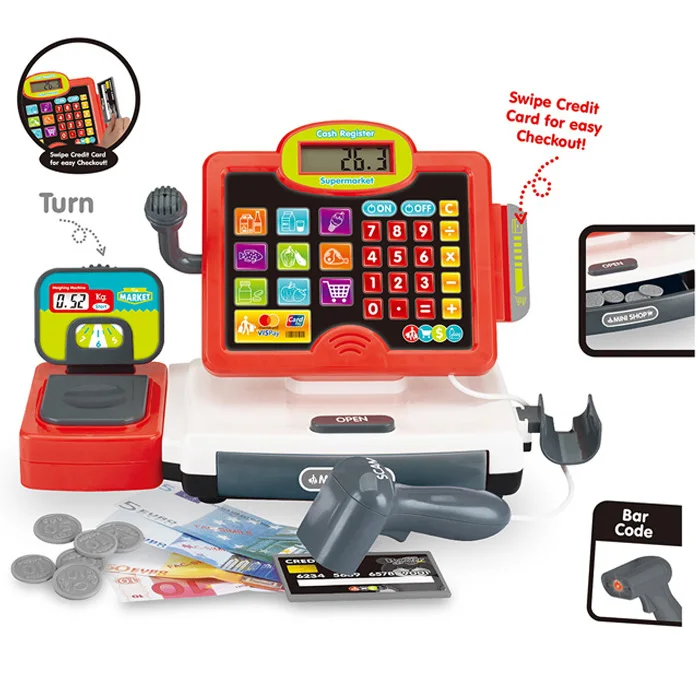 Best Boy And Girl Multifunctional Children Pretend Supermarket Counter mini Cash Register Game Toy
