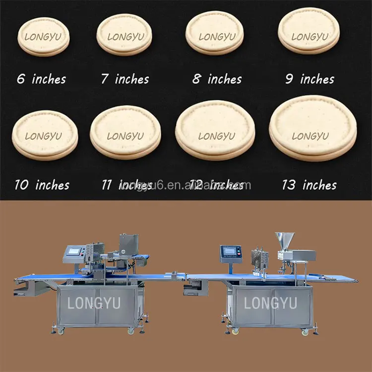 Longyu Frozen Pizza Base Making Machine Fully Automatic Pizza Production Line Pizza Maker