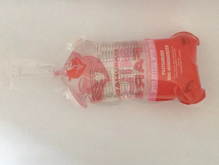 OEM Made Printed Orange Juice ice Lolly Pop Plastic Soft Tube Bag Shape Sealed Injected Laminated Plastic Drink Beverage Pouch