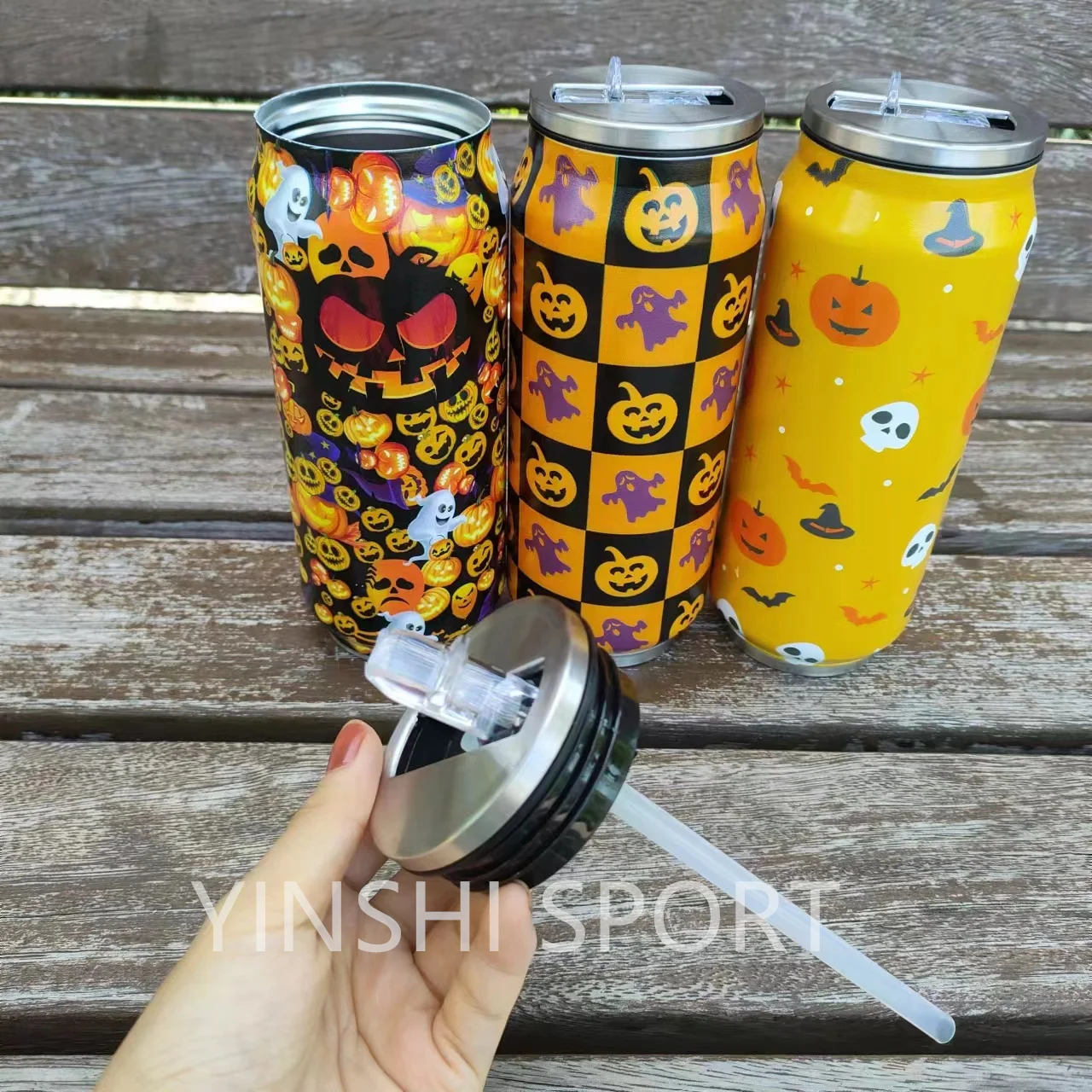 2024 New Style Halloween Pumpki Leopard Large Capacity Stainless Steel Insulation Tumbler 20Oz Mug Cups Without Handle Tay Merch