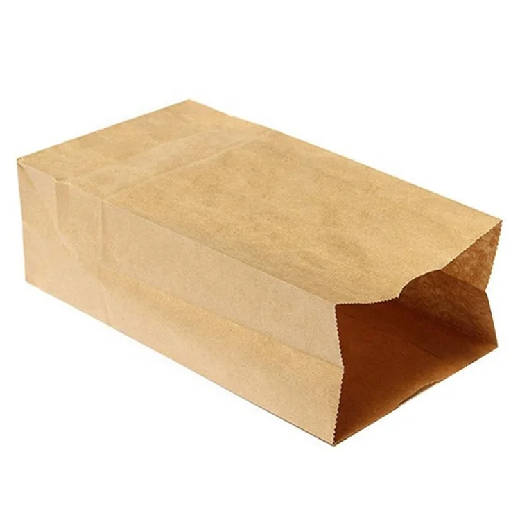 Disposable Baking Bread Coffee Take Out White Kraft Paper Food Packaging Bag Without Handle With Your Custom Logo