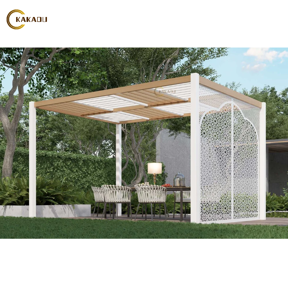 KAKADU Outdoor Waterproof Garden Pavilion Motorized Aluminum Arches Gazebo Arbours Pergola for Your Garden