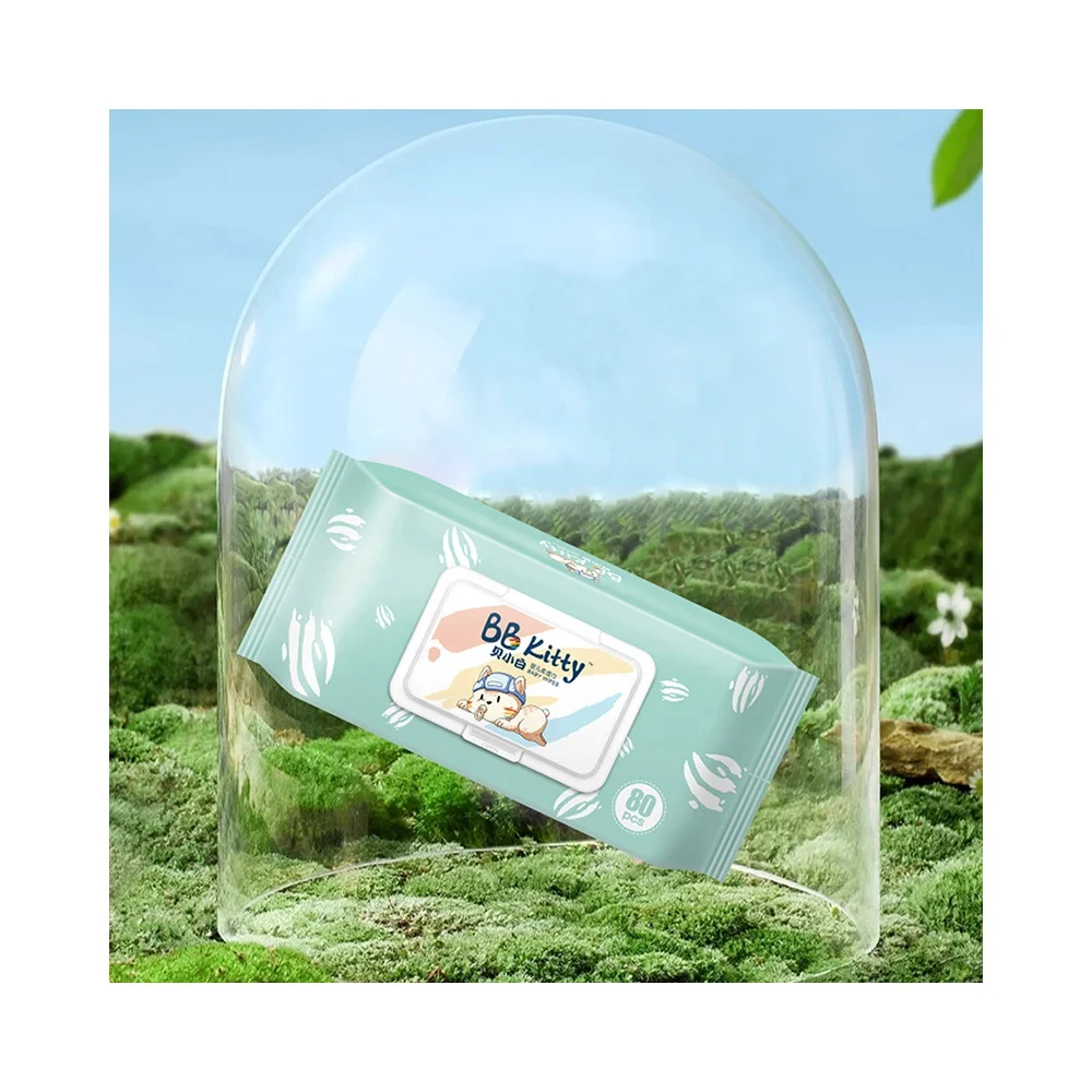 BB Kitty Whitelabel Baby Wipes Top Ranking Biodegradable Bamboo Tissue Wet Wipes For Baby Wholesale Children