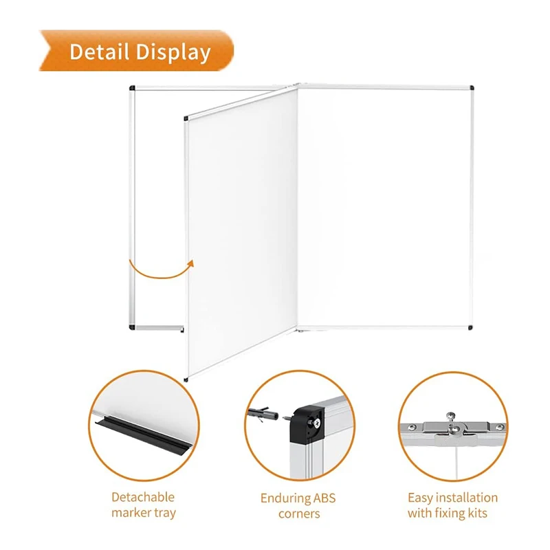 Large Magnetic Dry Erase Board with Pen Tray | Wall-Mounted Aluminum Message White Board for Office Home and School
